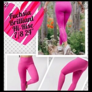 Zyia brilliant fuchsia leggings high rise 7/8 length 12